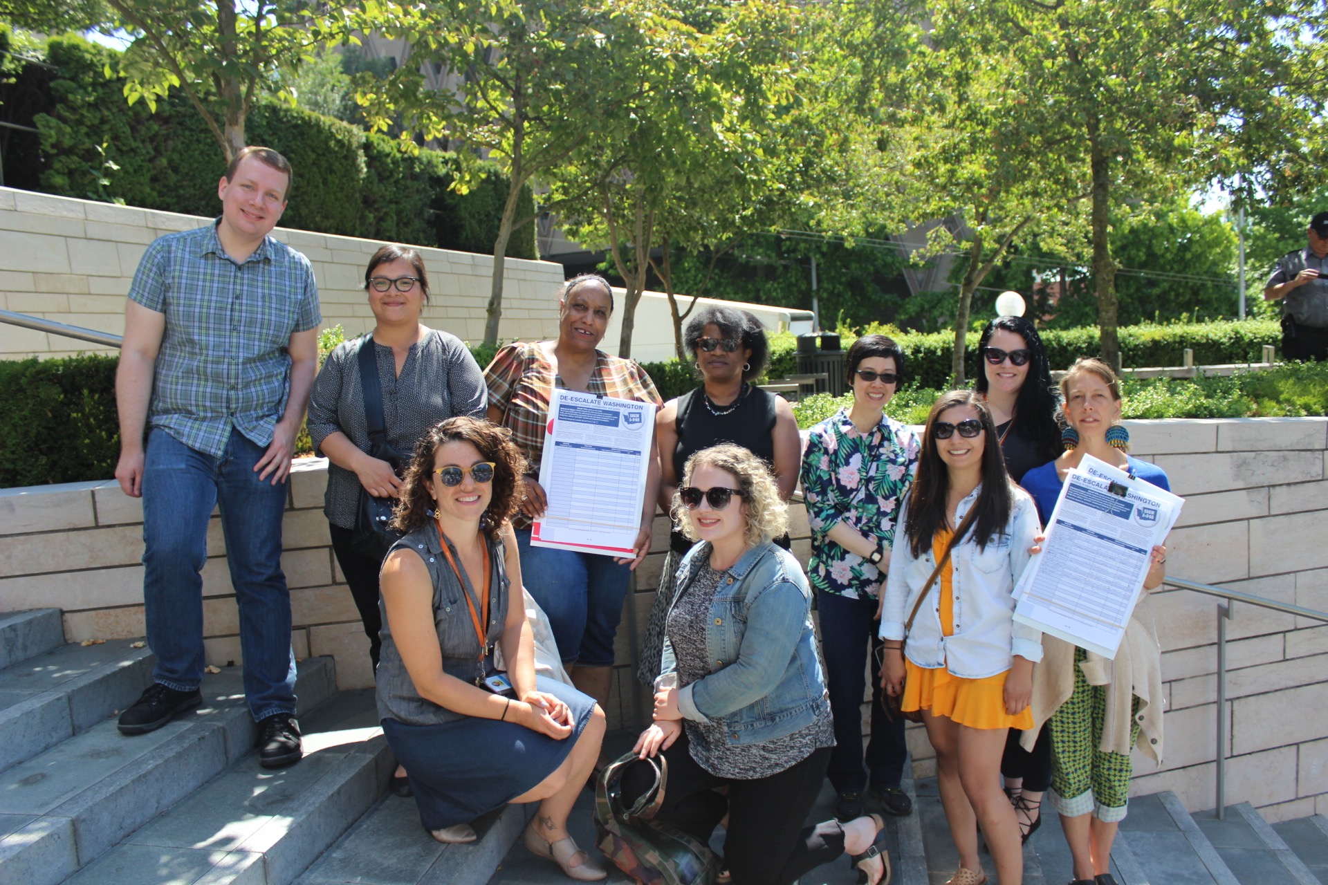 YWCA Staff and advocates at a rally for I-940