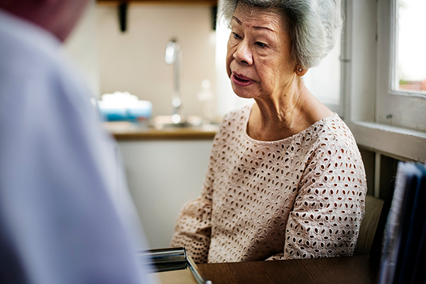 A Japanese woman at a doctor's office