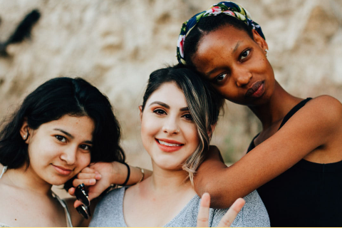 Picture of three girls of different races