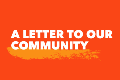Graphic that says "A letter to our community"