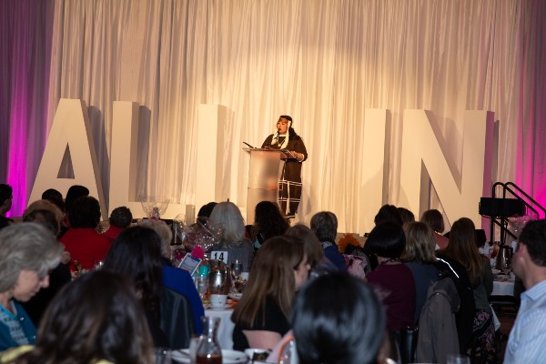 Jennifer Bereskin speaks at the 2019 YWCA Inspire Luncheon