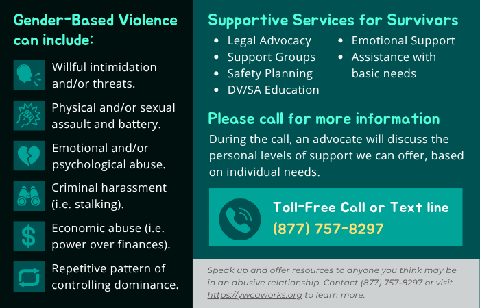 Gender-Based Violence Supportive Services provided by YWCA