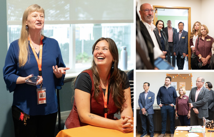 A photo with two YWCA staff members and members of the Edmonds City Council touring the Edmonds New Start Center