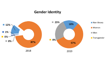 Graph of Volunteer Services 2019 statistics