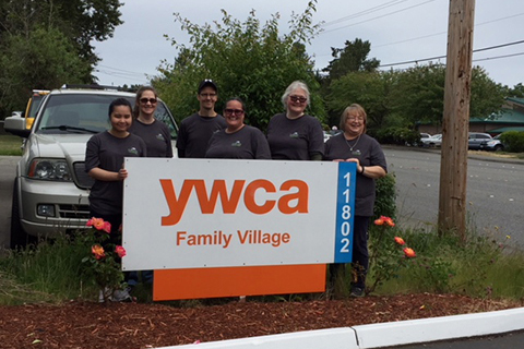 Volunteers posing at YWCA's Trinity Place