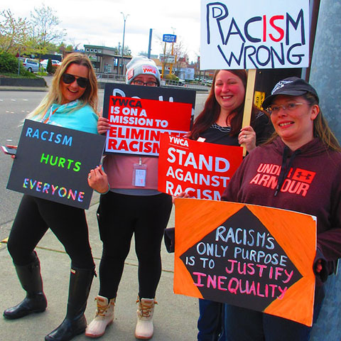 YWCA community at a march