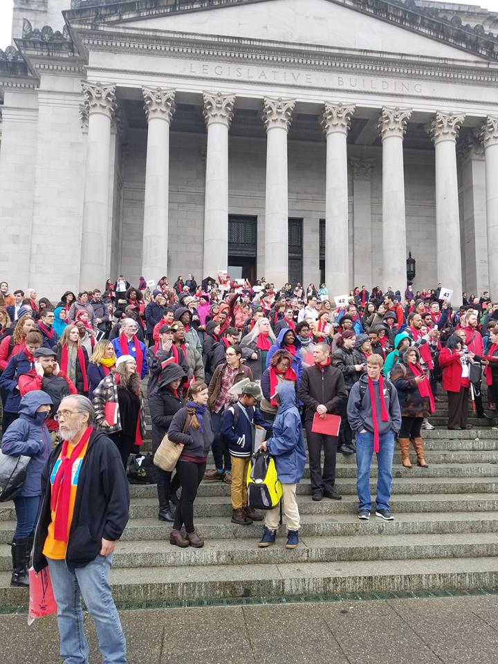 Advocating on the steps