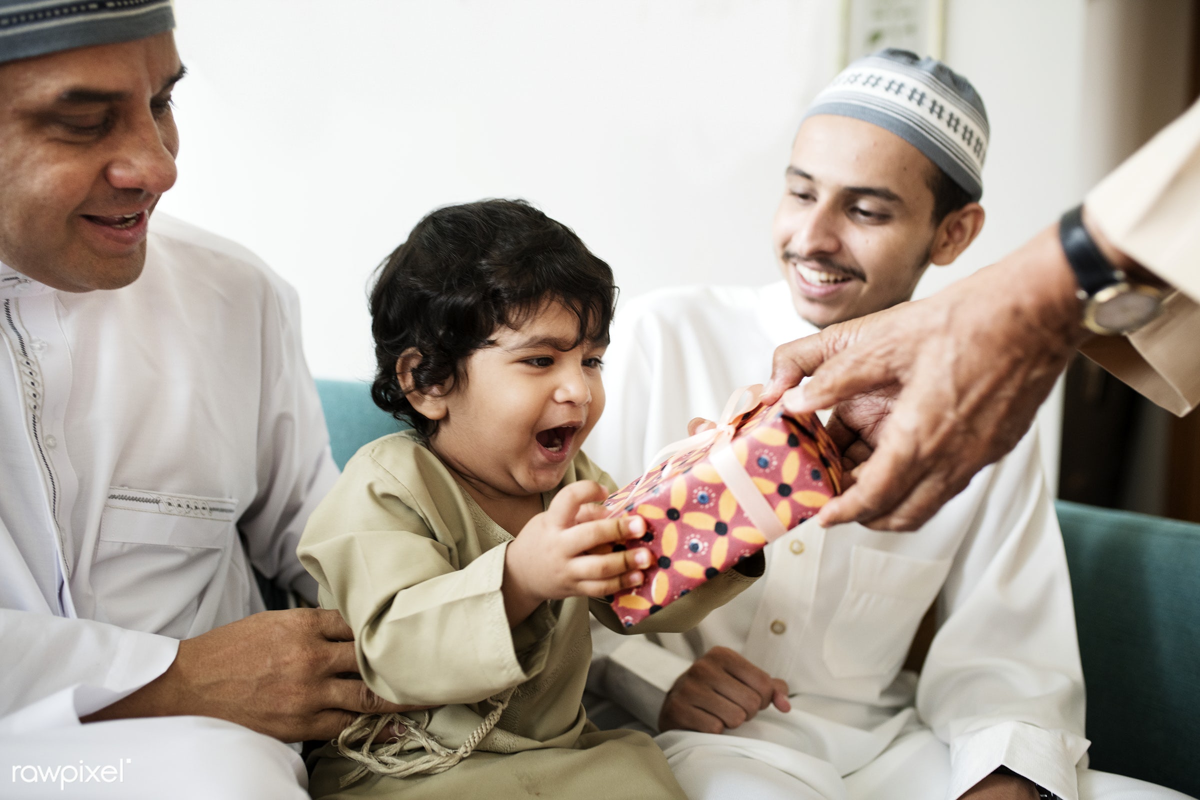 Boy with Eid Present