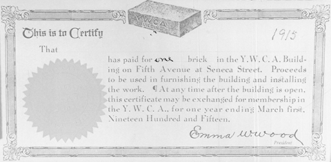 Certificate from brick sale fundraiser