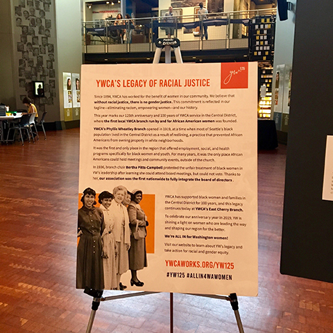 YWCA photo display at MOHAI