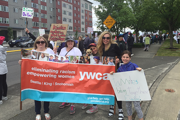 YWCA advocates at the Families Belong Together Rally in Snohomish County