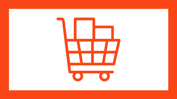 Graphic of a shopping cart icon