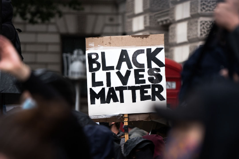 Picture of "Black Lives Matter" sign at protest