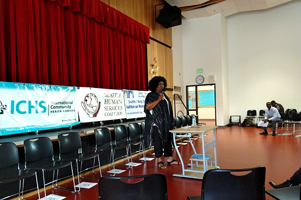 YWCA Chief Program Officer Patricia Hayden opening the Forum