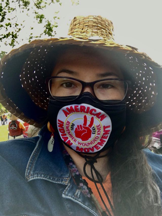 Jennifer at the Peach Arch ceremony for Boarding School Survivors