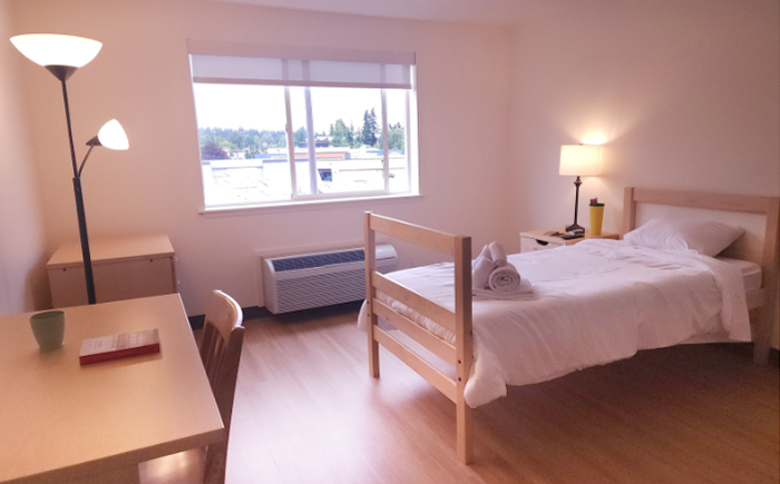 A photo of a standard room inside the Edmonds New Start Center