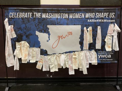 Picture of YWCA's traveling tapestry