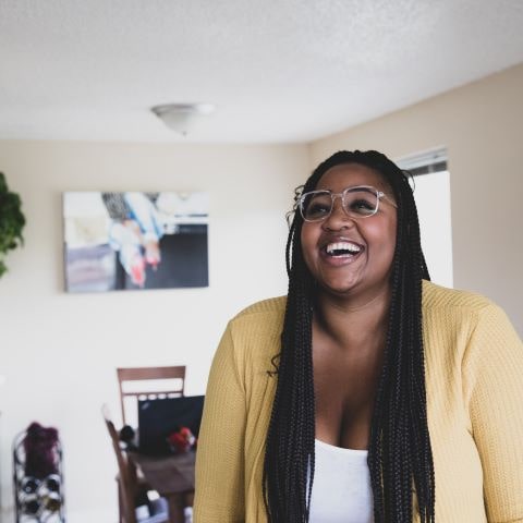 Photo of woman laughing