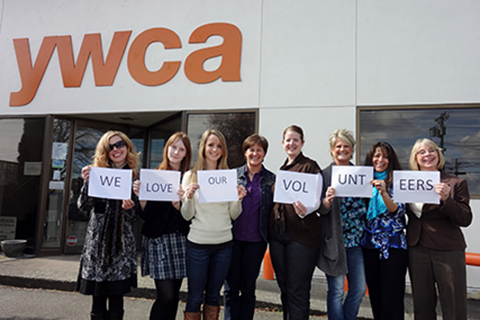 YWCA staff thanking volunteers in 2012