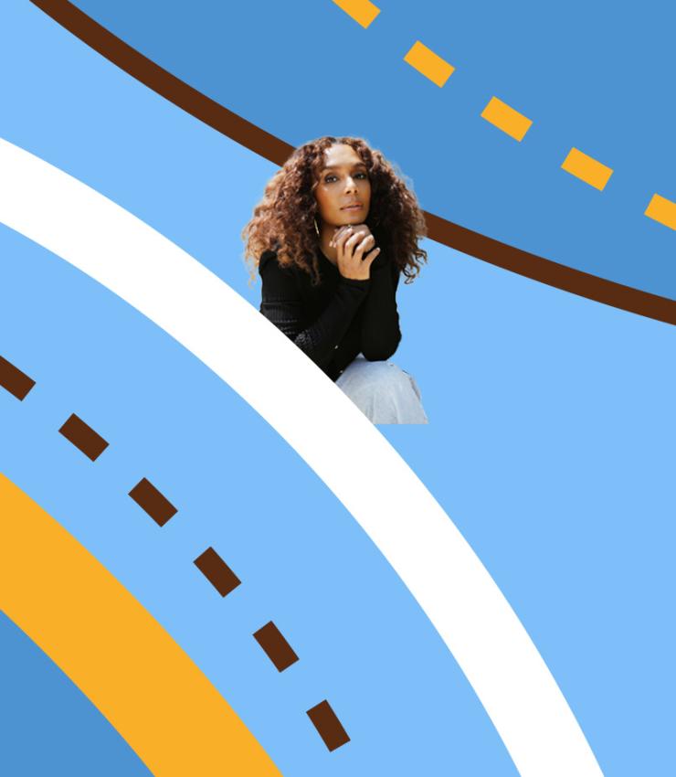2025 Luncheon pattern with Janet Mock's photo