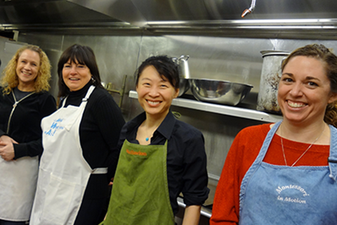 Group of YWCA volunteers helping in one of our kitchens