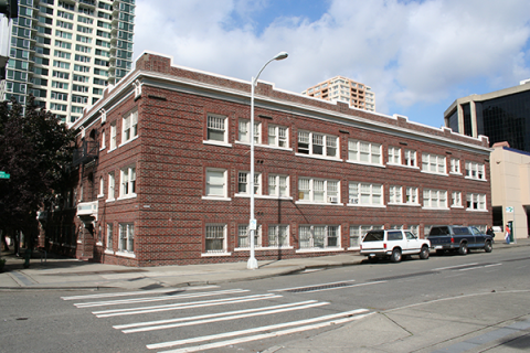 Apartments in downtown Seattle shown