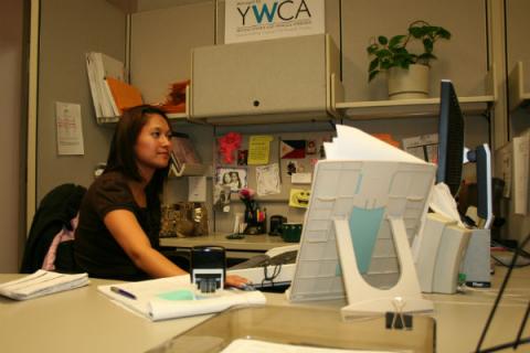 Sheila works at YWCA's office in SeaTac airport