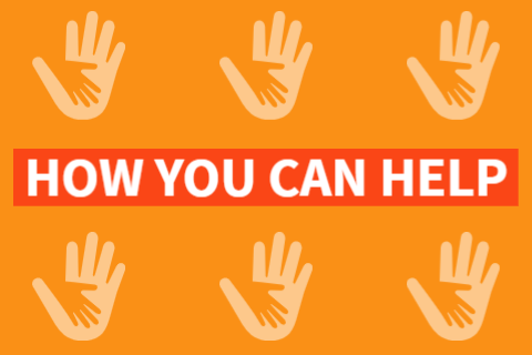 Graphic that says "How you can help" with hand icons
