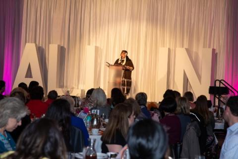 Jennifer Bereskin speaks at the 2019 YWCA Inspire Luncheon