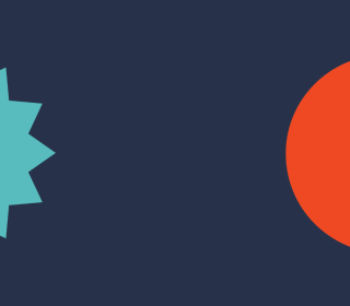 Navy background with abstract shapes